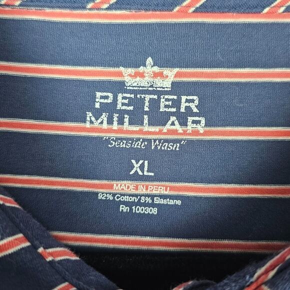 Peter Millar Seaside Wash Polo Mens XL Striped Outdoor Golf Preppy Classic AUB - Picture 2 of 7